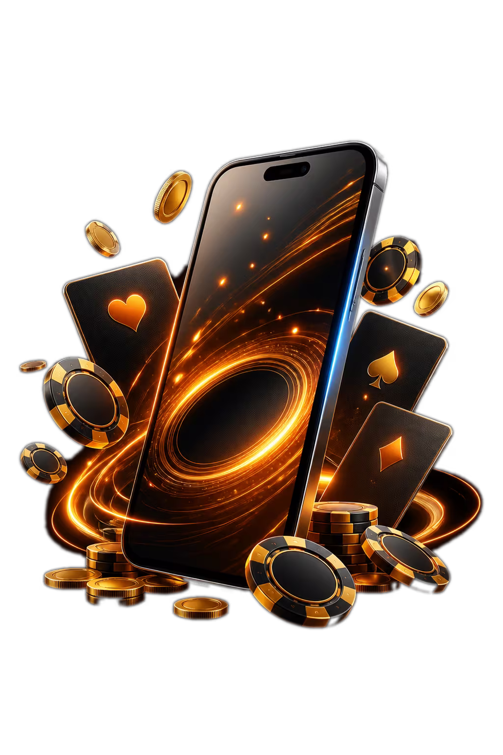 Smartphone Goldrun Casino avec symboles de casino